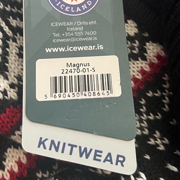 IceWear Black Magnus Norwegian Wool Blend Sweater NWT Small - Picture 10 of 15